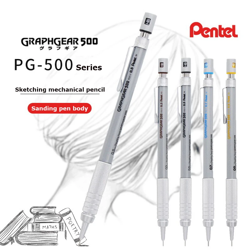Pentel GraphGear 500 mechaniczny ołówek kreślarski, 0,3/0,5/0,7/0,9 lapiseira profissional egzamin o niskim środku ciężkości, pióro do komiksów artystycznych — zdjęcie produktu 5