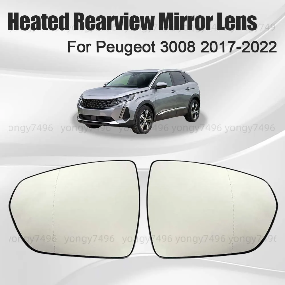 

Replace Car Wide Angle Heated Rearview Mirror Lens For Peugeot 3008 2017 2018 2019 2020 2021 2022 Cars Accessories Car Upgrade