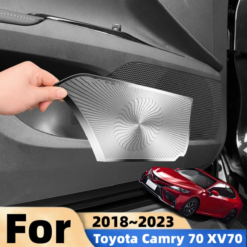 

Для Toyota Camry 70 XV70 2018~2023 Hybrid: Новые улучшенные накладки на динамики передних и задних дверей, рамки аудиосистемы, аксессуары