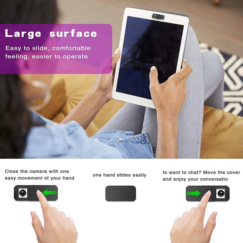 AS95-3 Pcs Computer Tablet Camera Anti-Peeping Privacy Patch Slide Cover Webcam Cover Laptop Camera Cover Sliding