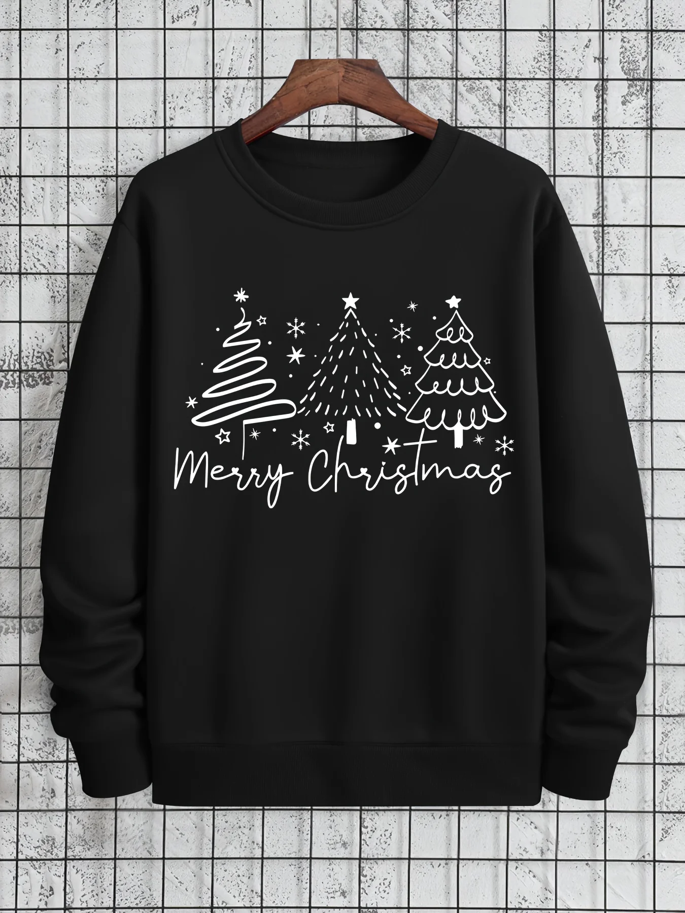 

Men's fashionable trend regular round-neck hoodie, simple and casual men's top