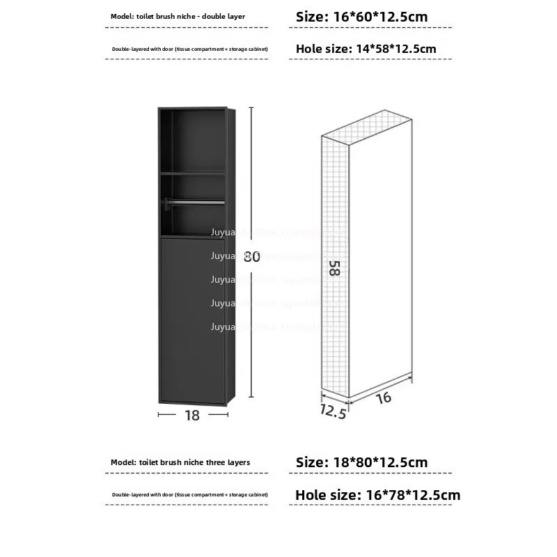 

Concealed Toilet Brush Niche Embedded Tissue Box Concealed Toilet Niche 304 Stainless Steel Niche Hygiene