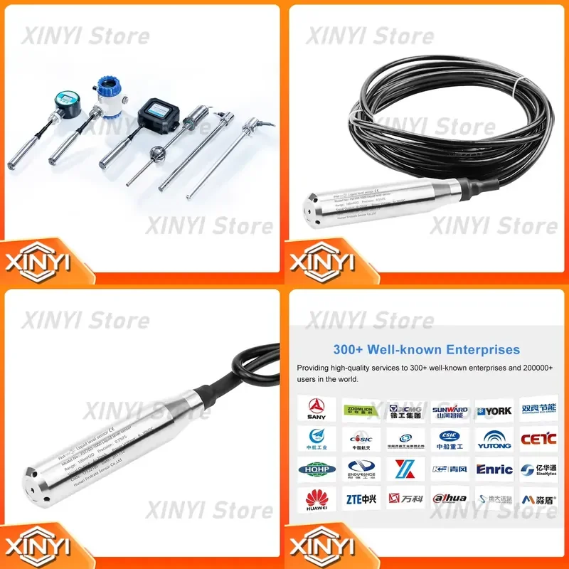 Firstrate FST700-1000 for 4 to 20mA Submersible Liquid Level Sensor for Water Tank Monitoring 30m Depth Smart Level Measuring