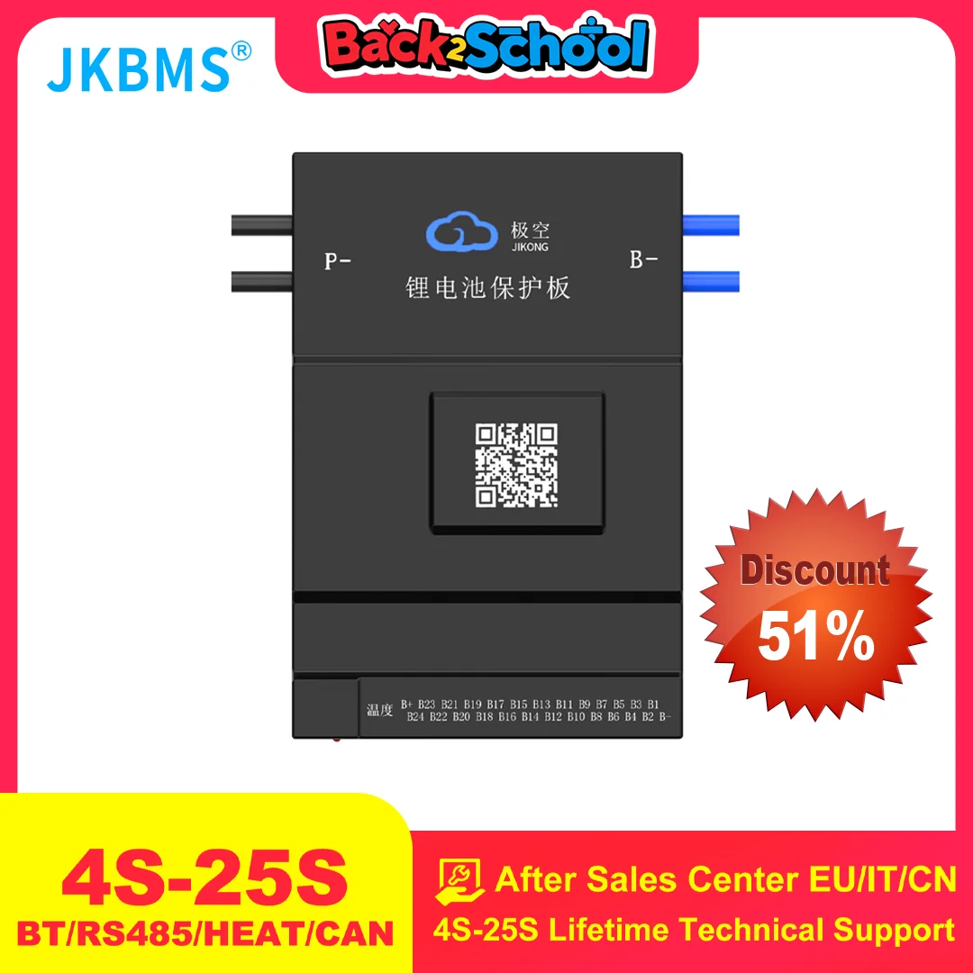

JKBMS JIKONG Active Balance Bms 4S 8S 12S 13S 14S 16S 17S 20S 24S Smart Bms 60A 80A 100A 150A 200A Lifepo4 Li-Ion Lto Battery