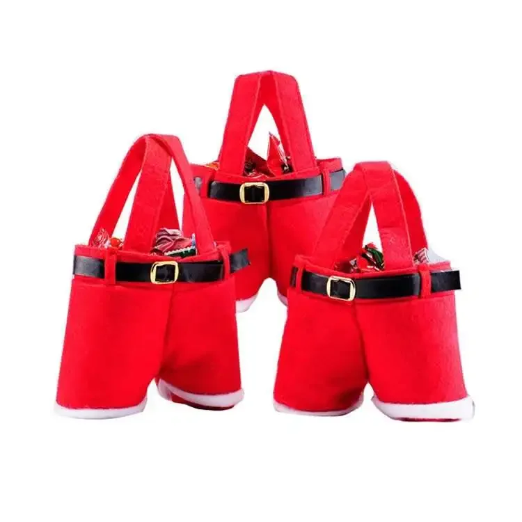 

New 2025 Santa Claus Pants Candy Bag Christmas Decorations for Home Christmas Bag Cute Kids Gift Wedding Gift