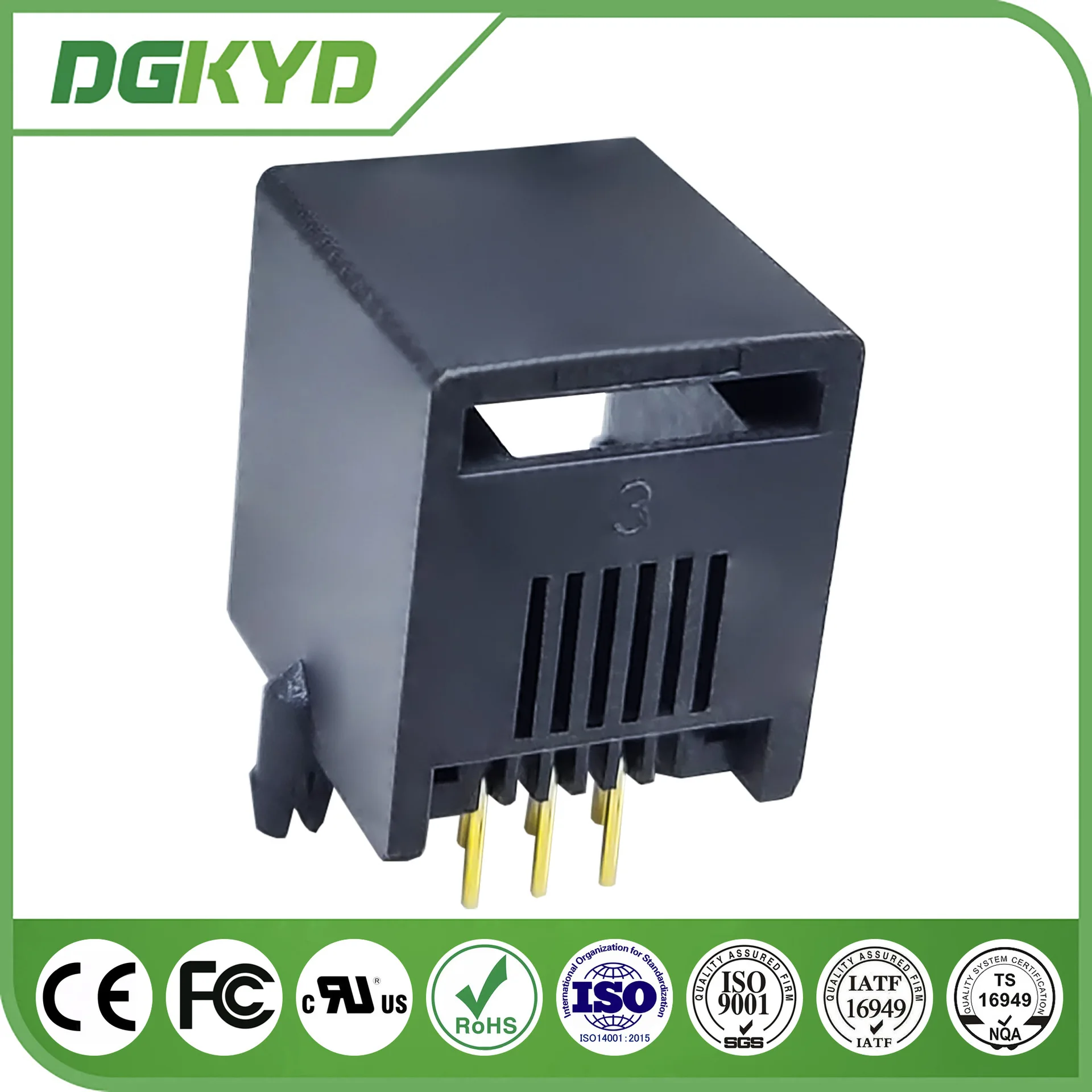 For RJ11 network port connector 6P6C phone base interface, gold-plated FU DGKYD55211166IWA1DY1