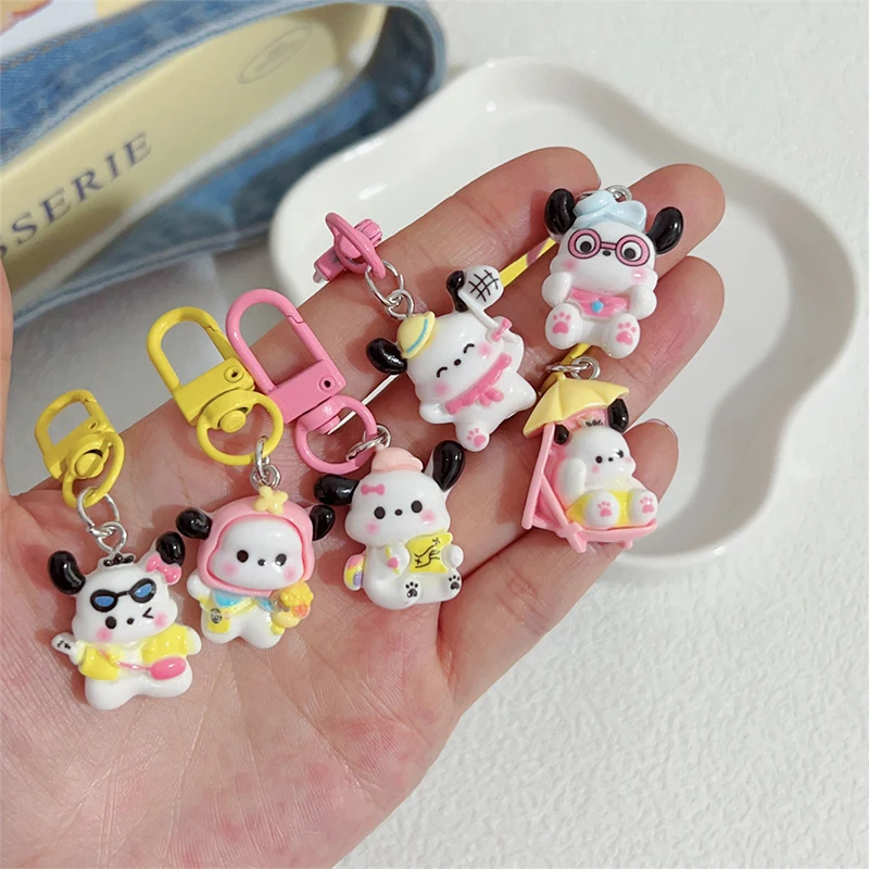 Sanrio Kawaii Hello Kitty Keychain Cute Anime Backpack Pendant Decoration Creative Zipper Buckle Jewelry Girl Accessories Gift