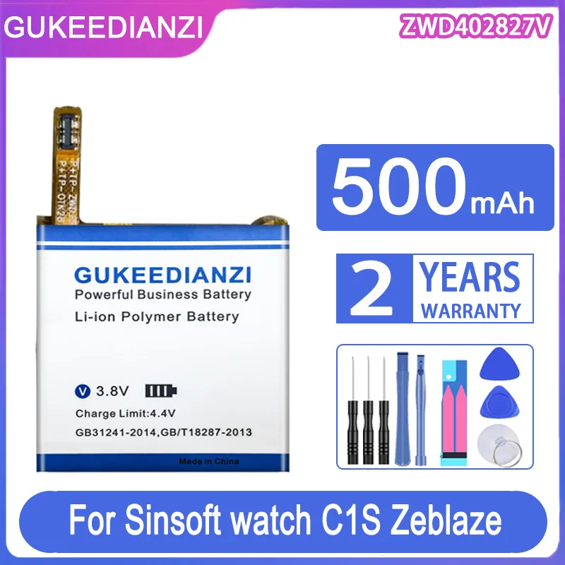 Сменный аккумулятор GUKEEDIANZI ZWD402827V 500 мАч для Sinsoft watch C1S Zeblaze Thor 3G kw88 pro