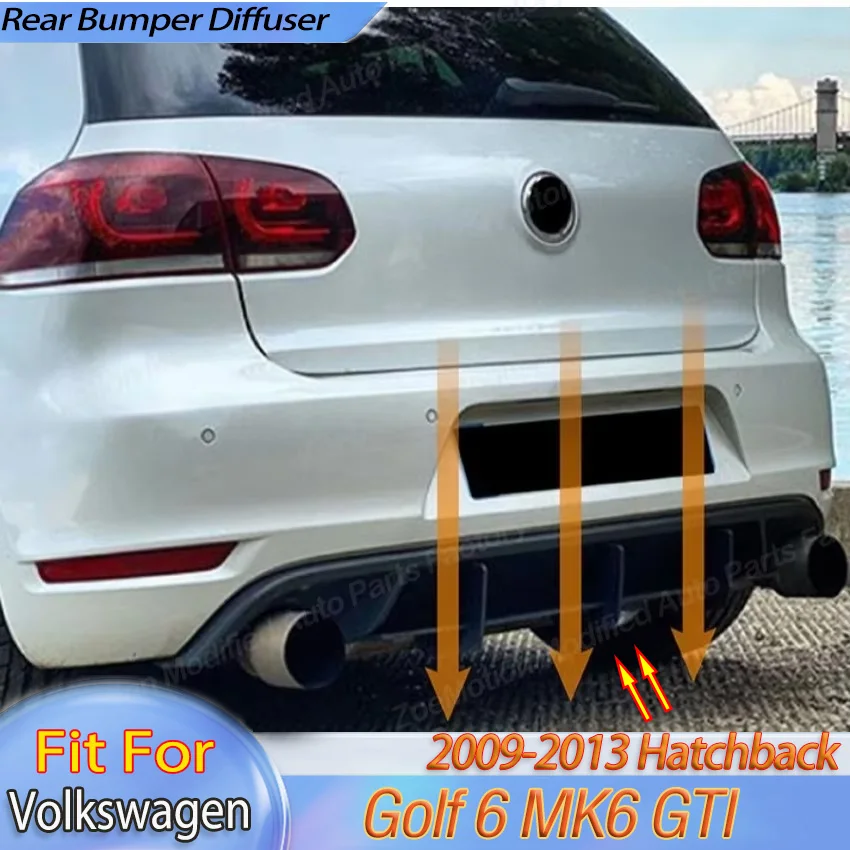 

Rear Bumper Diffuser Lip Plate For VW Golf 6 MK6 GTI 2008-2013 Hatchback Splitter Tail Spoiler Trim Body Kits Tuning
