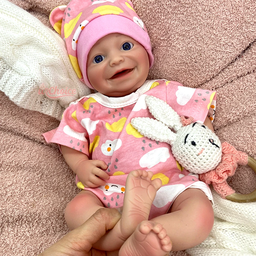 Washable 17" Silicone Reborn Baby Doll Artificial Silicone Reborn Doll Lifelike Newborn Baby Girl Kids Toy Artist Collectibles