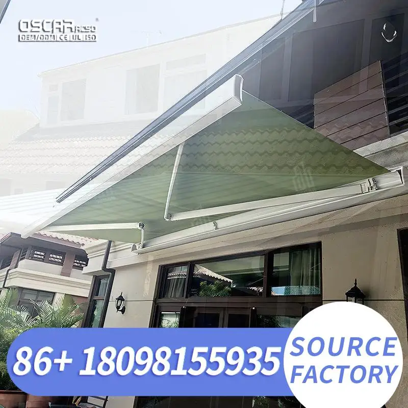 Outdoor Retractable Sunshade Wireless Remote Control Motorized Electric Folding Roof for Terrace Garden Patio Sun Protection Ret