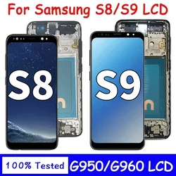 100% Tested New For Samsung S8 G950 G950F SM-G950FD LCD Display Touch Screen with Frame For Samsung S9 G960 SM-G960F Display