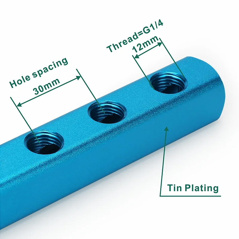 1/4" Internal Thread Pneumatic Distributor Connector Quick Connector Manifold Shunt Aluminum Block For Air Compressors