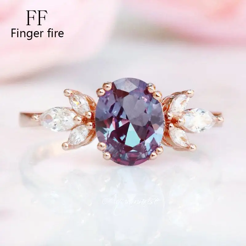 

Fashion Rose Gold Color Inlaid Colorful Crystal Stone Women Ring Bridal Engagement Banquet Wedding Memorial Jewelry Gift