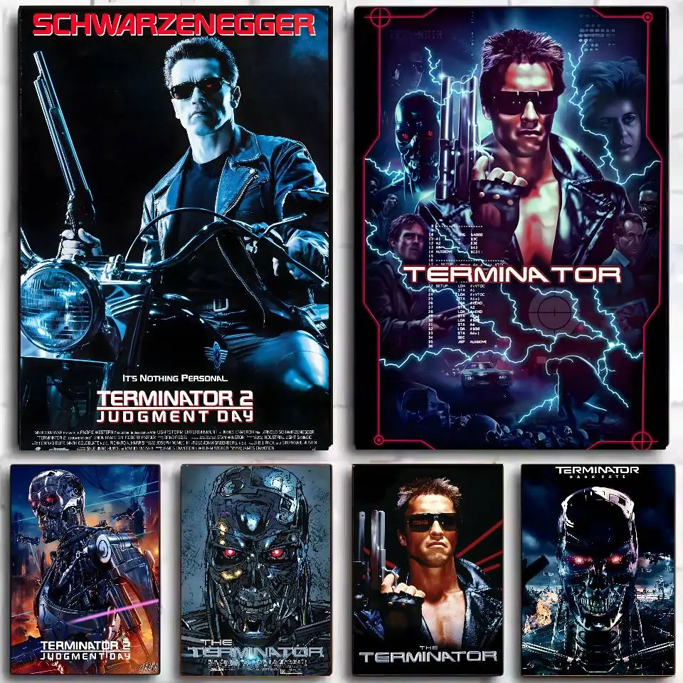 Movie The T-Terminator Poster  Self-adhesive Art Waterproof Paper Sticker Coffee House Bar Dorm Room Wall Decor
