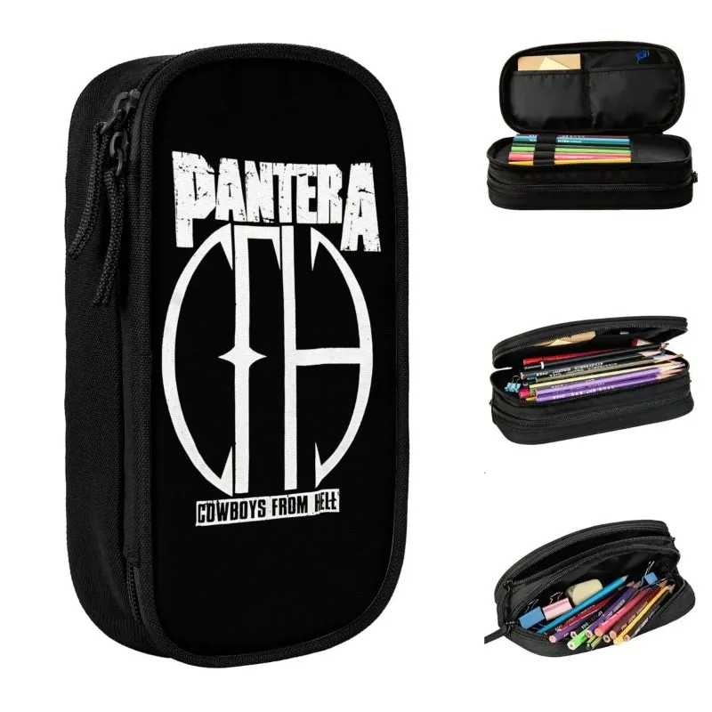 

Panteras Heavy Metal Band Pencil Cases Pen Box Bags Girls Boys Big Capacity Students School Gift Pencil Box
