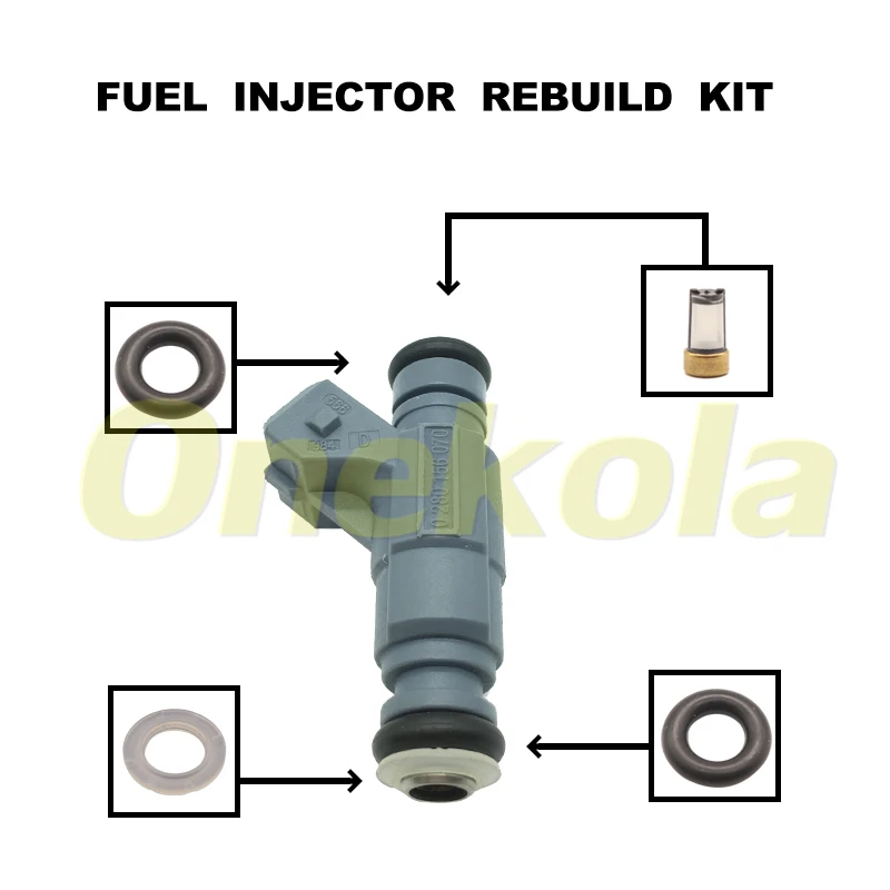 

Fuel Injector Service Repair Kit Filters Orings Seals Grommets for Audi A4 A6 VW Passat 1.8 06B133551N 0280156070