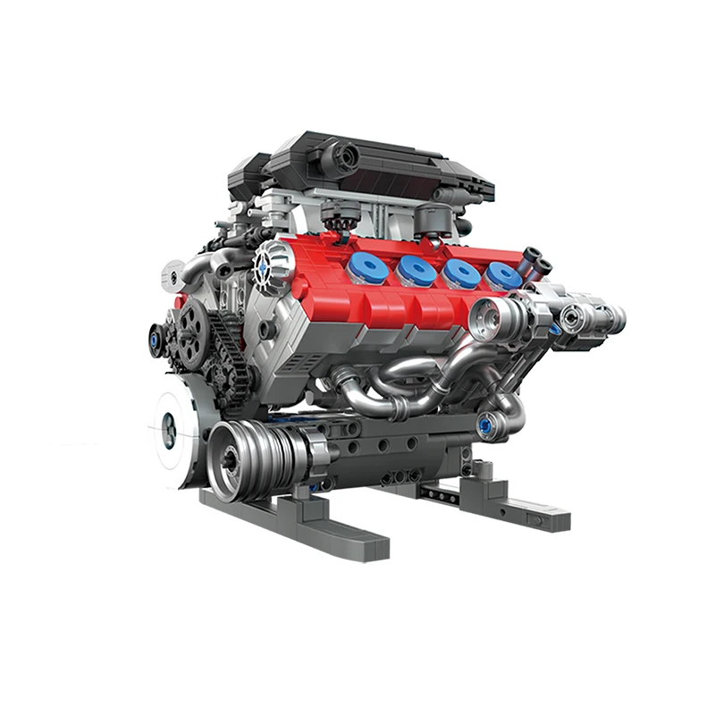 36302 SF90 V8 Engine Motorized Simulation Model Electrically Drive Building Blocks Technical Car Parts Toys Gift (1189pcs)