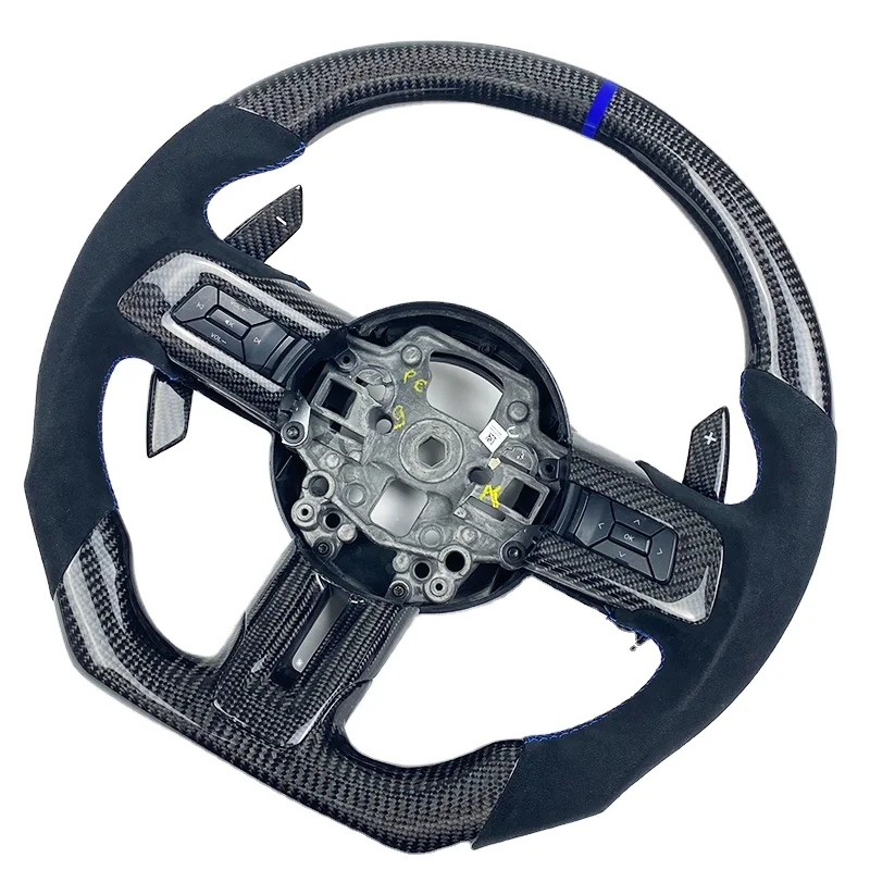 

Car Interior Accessories Real Carbon Fiber Steering Wheel for Ford Mustang GT 2015-2022 Without airbags