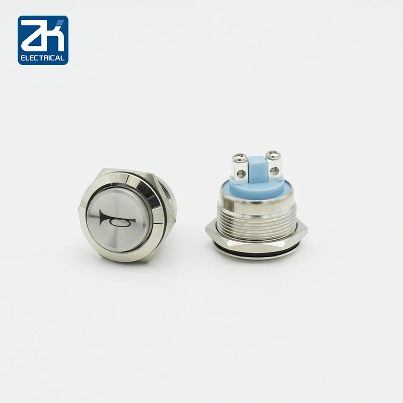 22mm Metal Button Reset Switch No light Horn Pattern High Head Flat Head Screw Feet Horn Pattern