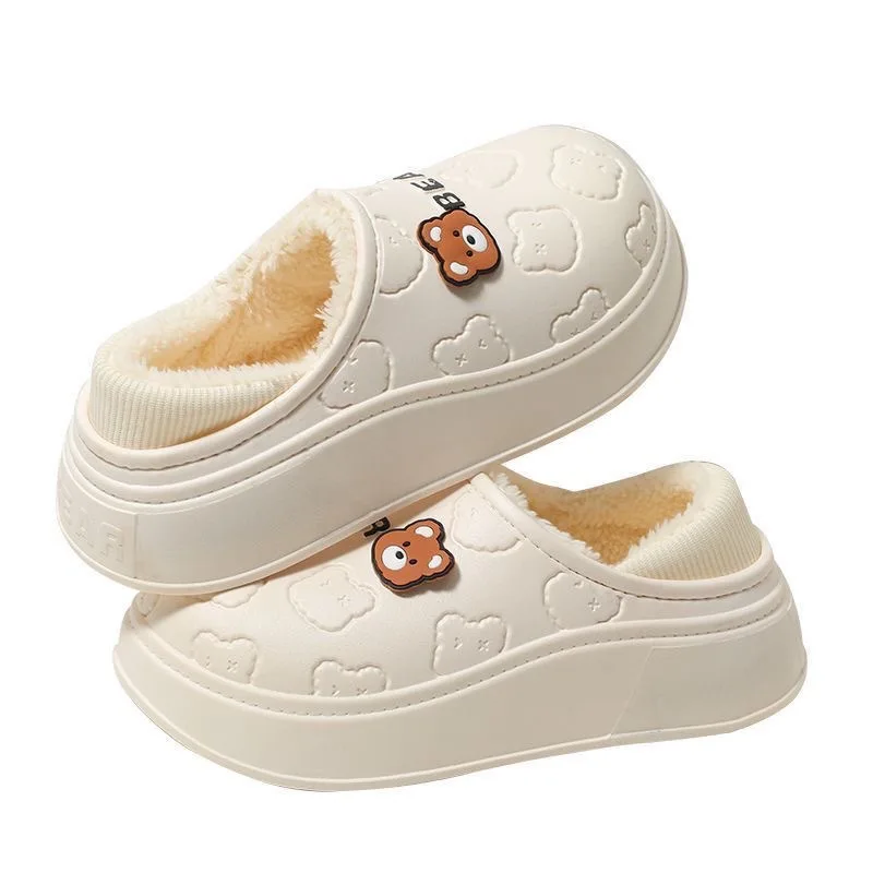 شباشب قطنية مقاومة للماء للنساء، أحذية كاجوال شتوية قطيفة شتوية دافئة داخلية من القطن المنفوش أحذية منزلية غير قابلة للانزلاق #5