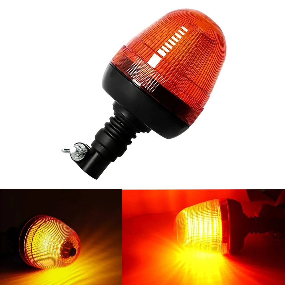 12V - 24V 60/80 LED Car Amber LED Strobe Warning Light Tracker Rooftop Emergency Hazard Strobe Forestry Light Rotating Flashing