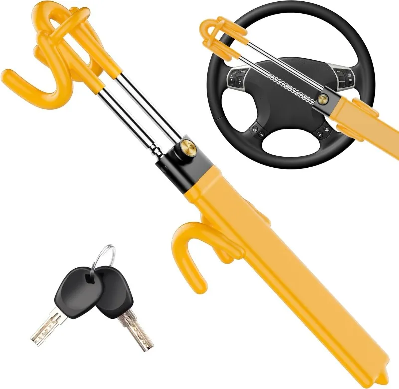 car-steering-wheel-lock-anti-theft-car-device-lock-double-hooks-design-heavy-duty-adjustable-auto-locking-with-2-keys-yellow