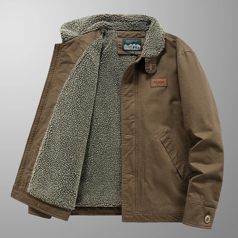 

Outdoor Quality Comfortable Thicken Zipper Jacket Winter Parkas Fashion Turn-down Collar Male Clothes Warm Casual Coats for Men