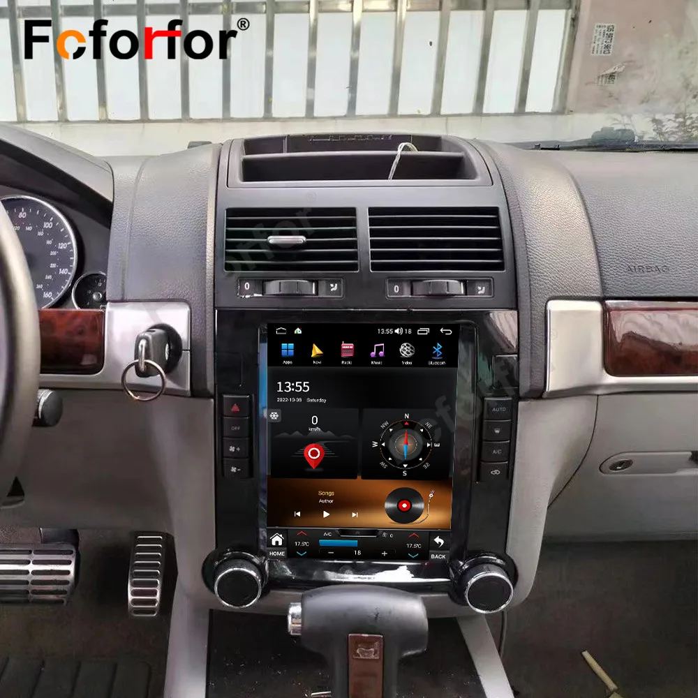 5G LTE Android 14.0 For Volkswagen TOUAREG 2003-2010 VW T5 Vertical Radio QLED Touch Screen Car GPS Navigation Auto Head Unit