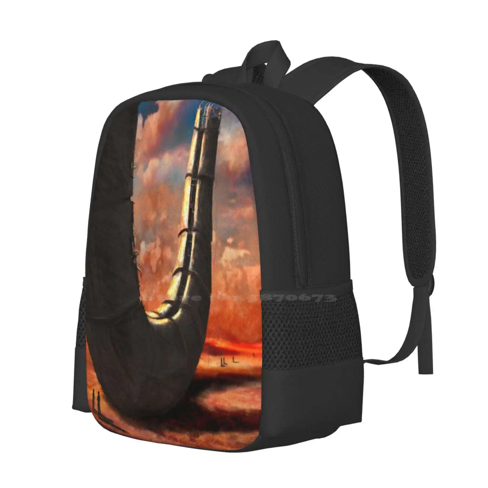 Desert Ruin Bag Backpack For Men Women Girls Teenage Desert Fantasy Landscape Manipulation Photoshop Ruin Scifi Spaceship