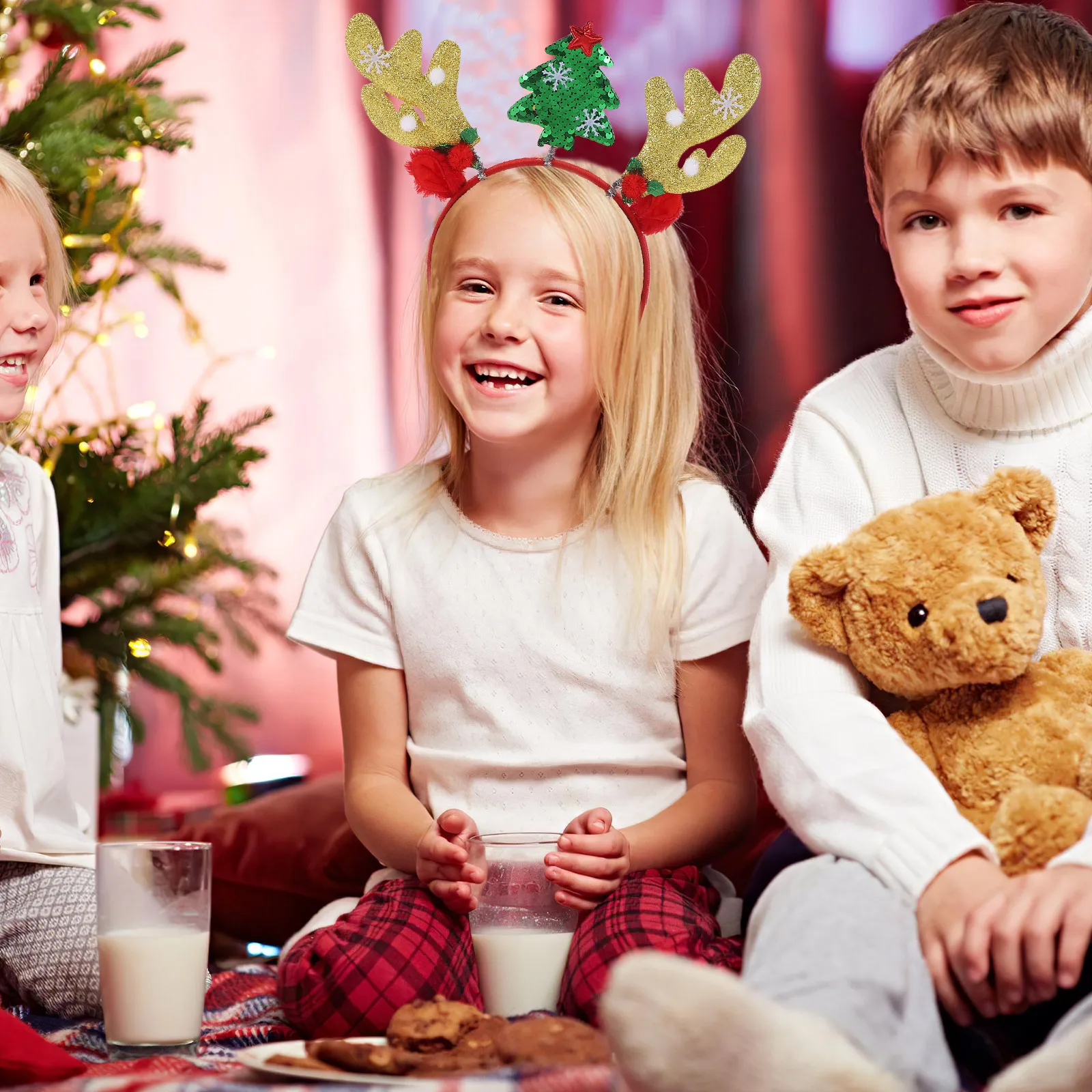 2 قطعة قرون الرنة عيد الميلاد عقال خفيفة الوزن عطلة حفلة الشعر هوب للاحتفال العائلي الحدث المدرسي #4