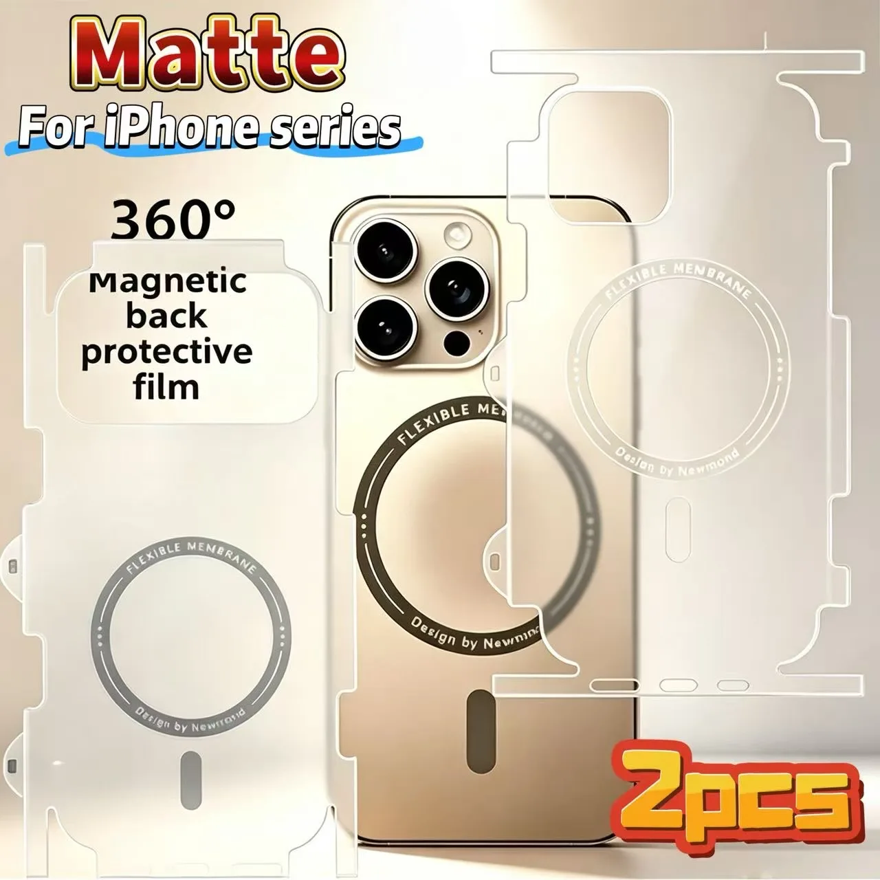 2 Stück Vollflächiger Matter Anti-Fingerabdruck-Hydrogel-Film Rückseiten-Displayschutz Geeignet für iPhone 18/18Pro/18Promax/17/17Promax/17Pro/16/16Promax/15/15Plus/15Promax/14/14Promax/13/12/12Pro