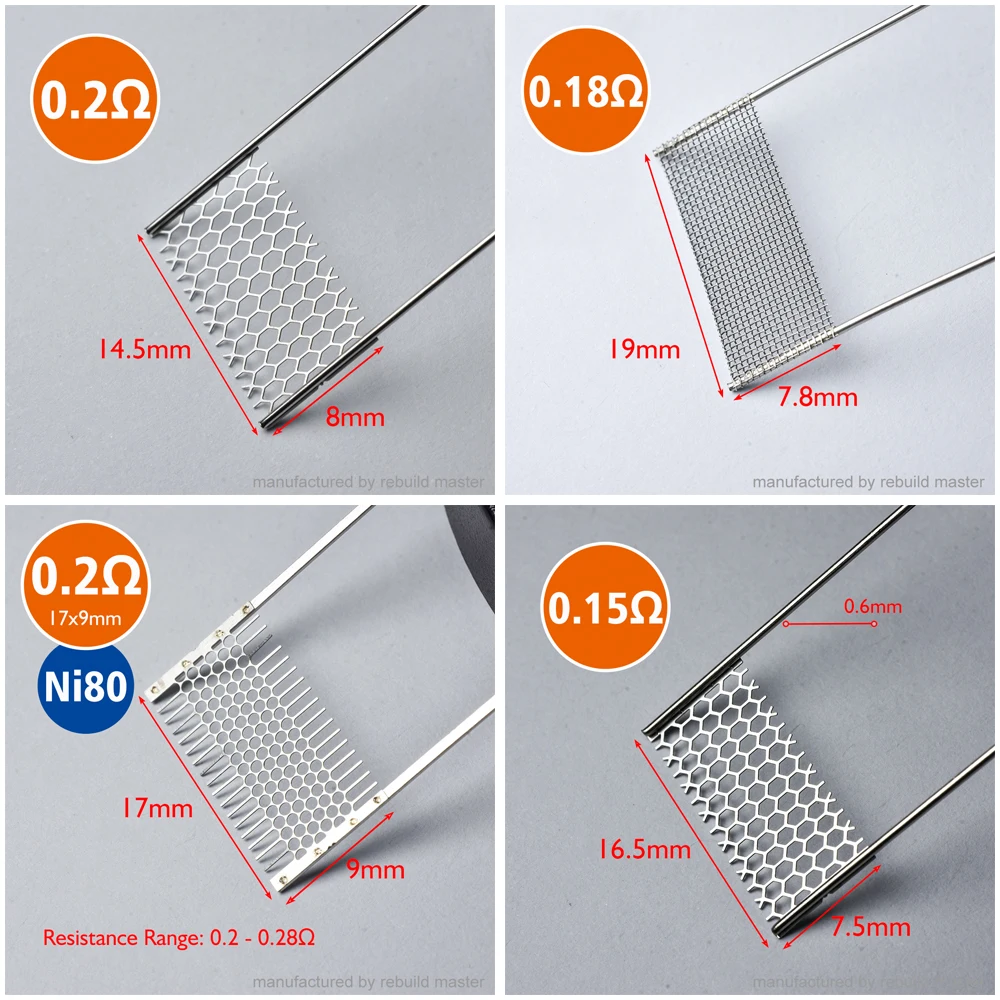 5Types Spare Tool Wire GTX 0.2/0.15ohm GTI 0.2 GT 0.18ohm 1.0ohmHeating Wire Ni80 Replacement Accessories Tool