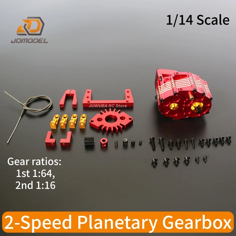 RC Truck 2-Speed Planetary Gearbox Kit Transmission 1:64 Reduction Ratio High Torque JDMODEL JDM-72 For Tamiya 1/14 RC Truck