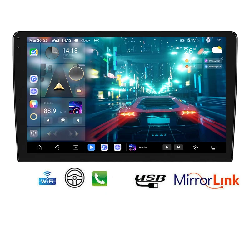 Universal 9/10 Inch Wifi 8 Core 12+512GB Wireless apple Carplay Screen Stereo Android Radio Car Dvd Player
