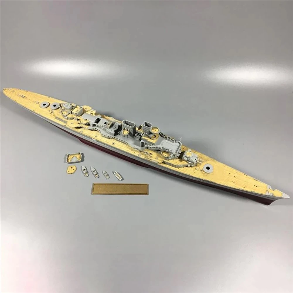 1/350 Wooden Deck Set with Antiquated Anchor Chain for Trumpeter Prinz Eugen 05313 RC Boat Model Parts