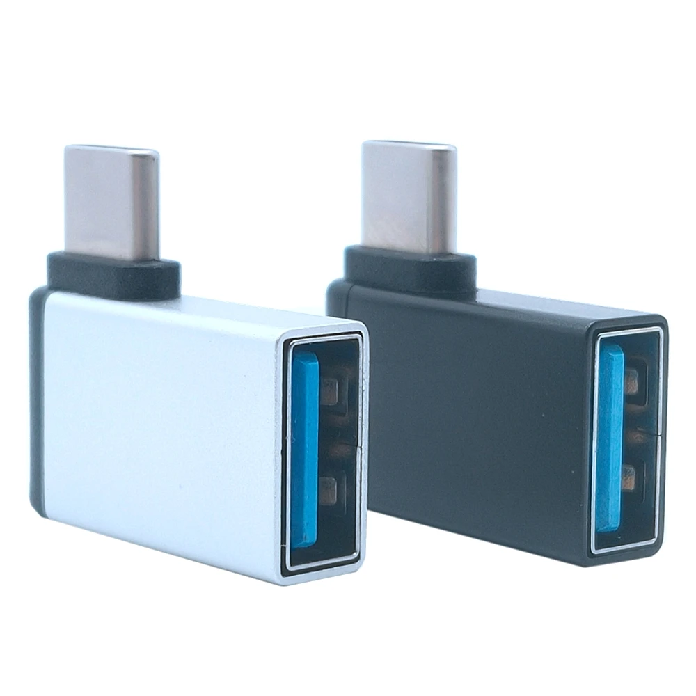 3.0 versão cotovelo 90 graus USB-C tipo-c par adaptador USB3.0 porta fêmea OTG unidade USB externa