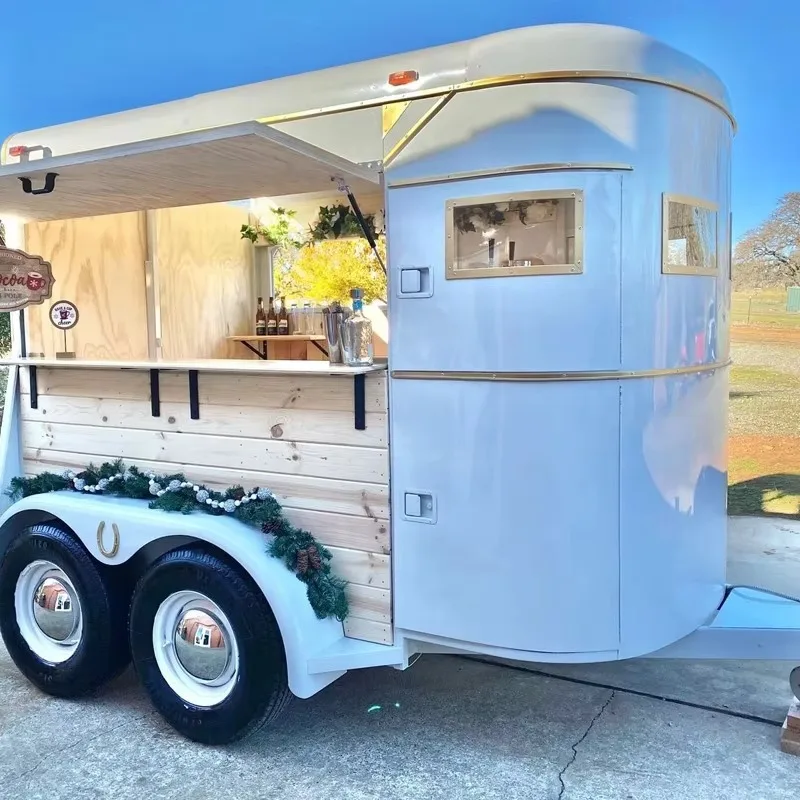 

Retro Style Mobile Food Truck Vintage Horse Trailer Bar Coffee Shop Catering Van Street Vending Cart Customizable Interior