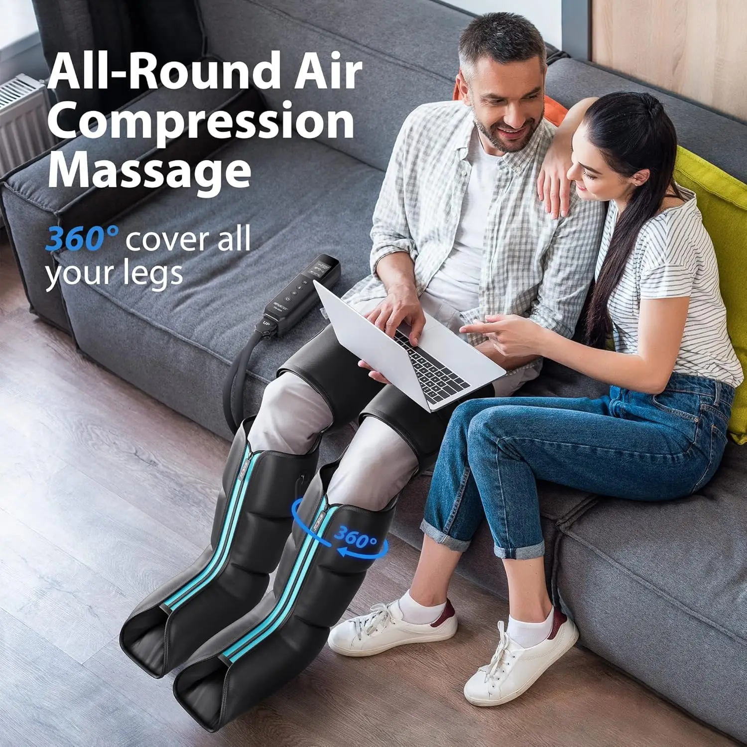 Leg  with Heat and Compression for Circulation and Pain Relief,3-in-1 Foot Calf & Thigh  , or  Eligi