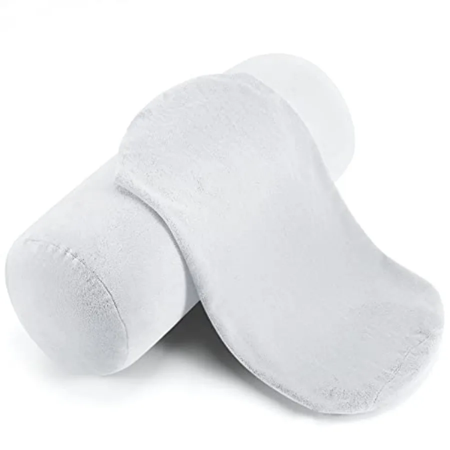 

2 Pcs Neck Roll Pillow Cover 17x7 Inch Round Cervical Pillow Covers with Zipper Cylinder Neck Roll Pillowcase Soft Bolster Pill