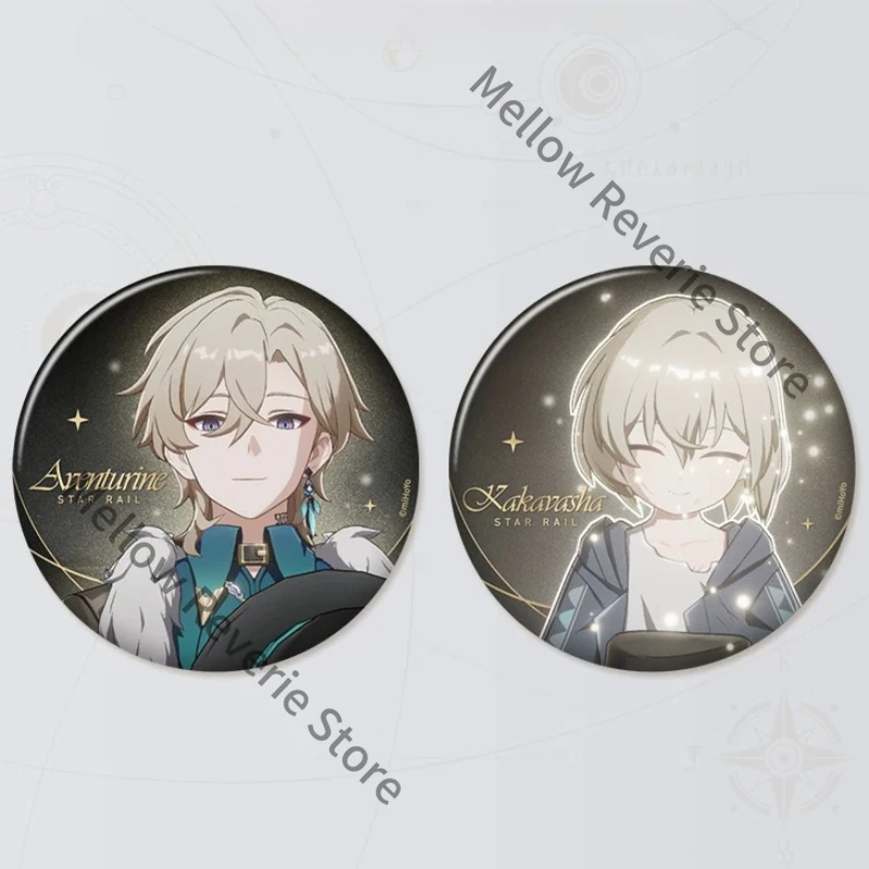 Honkai: Star Rail Acheron Aventurine Reflect Light Emblem Colorful Tinplate Badge Gift Goods Colleagues Anime Ambitus Cosplay