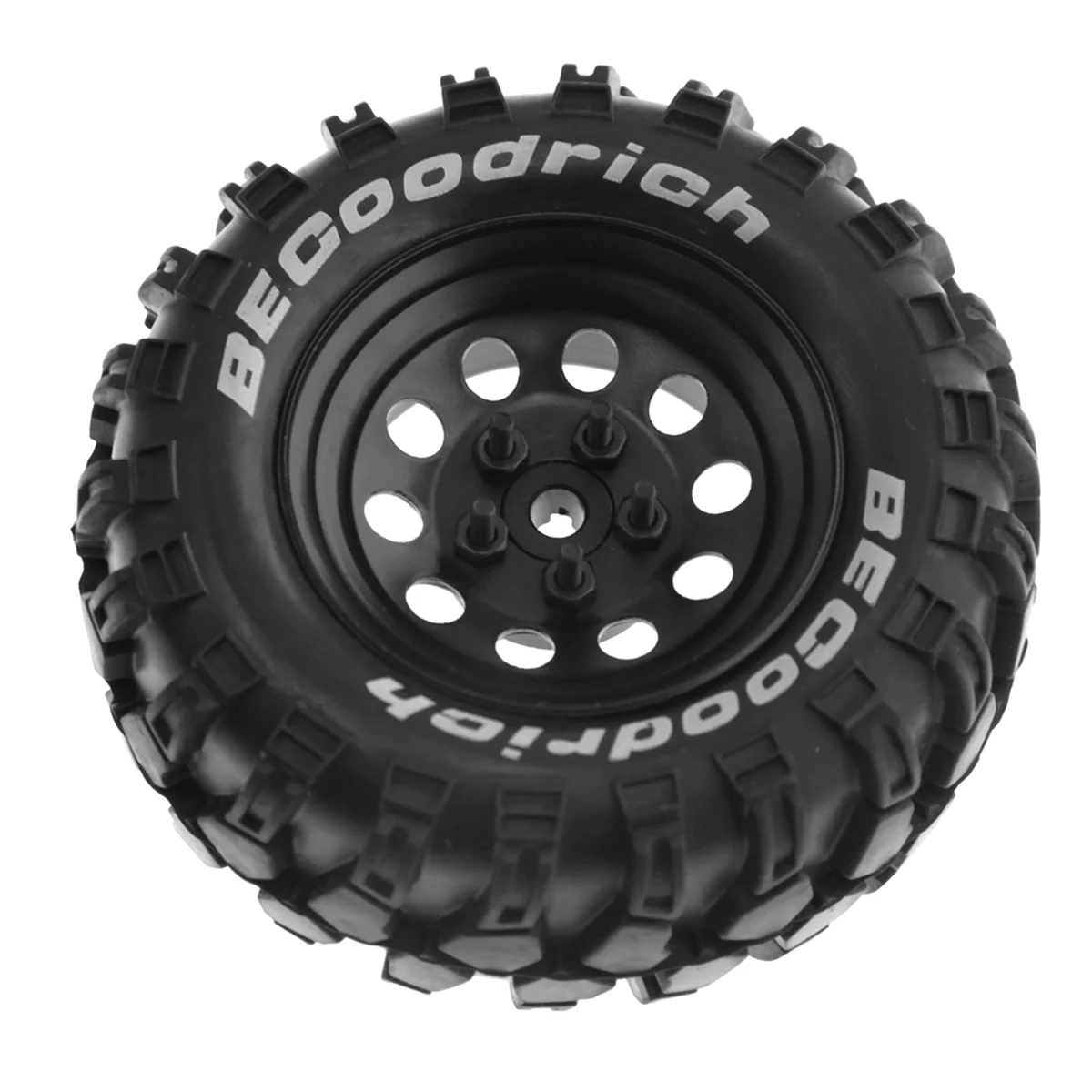 AM-4 Buah Set Ban Karet Pelek Roda Beadlock 1.9 Inci Logam 93Mm untuk Mobil Perayap RC 1/10, Adaptor Berlubang, HITAM