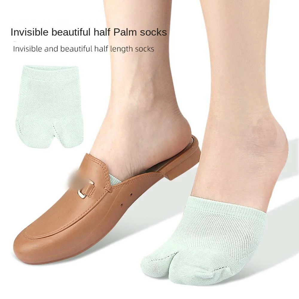 Toe Valgus Corrector para mulheres e meninas, meias antepé, cuidado com os pés, toe separador meias anti-derrapante algodão meia palma meias, monocromático