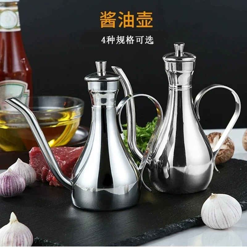 304 Stainless Steel Oil Pot, Soy Sauce Vinegar Seasoning Pot, Small Condiment Bottle Wine Pot for Hotel Restaurant Countertop