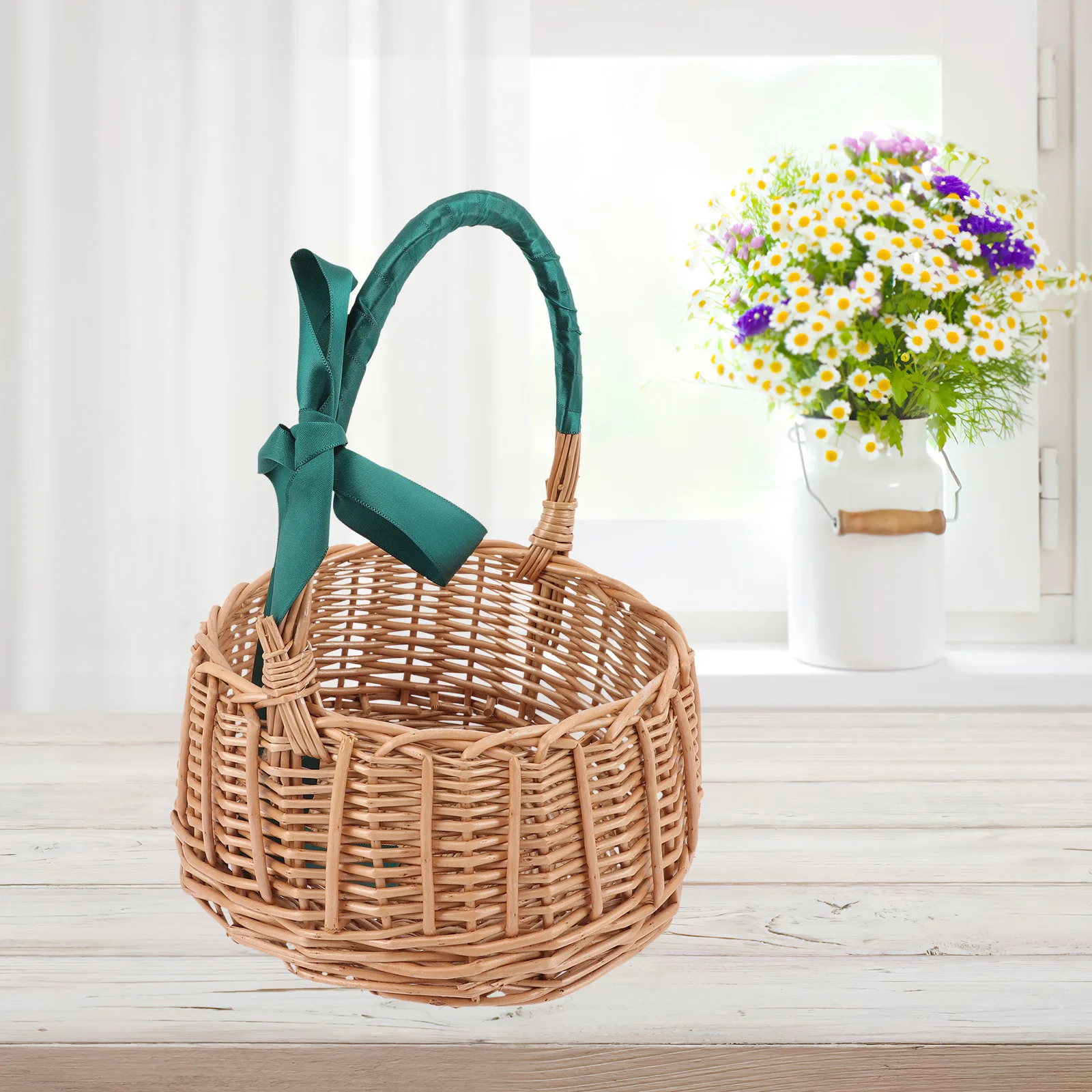 

1pcs Woven Rattan Basket Small Storage Basket For Home Organizing Decorative Flower Plant Container Natural Handcrafted Gift