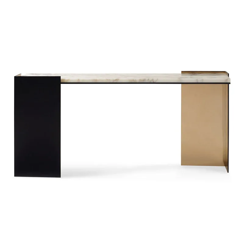 

Italian light luxury marble entrance table, modern home end view table, small apartment villa entrance table