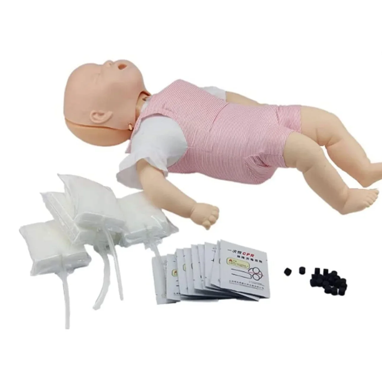 Infant CPR Training Manikin with Bag Professional Simulation Heimlich Training Doll for Health Lifesaving Skills