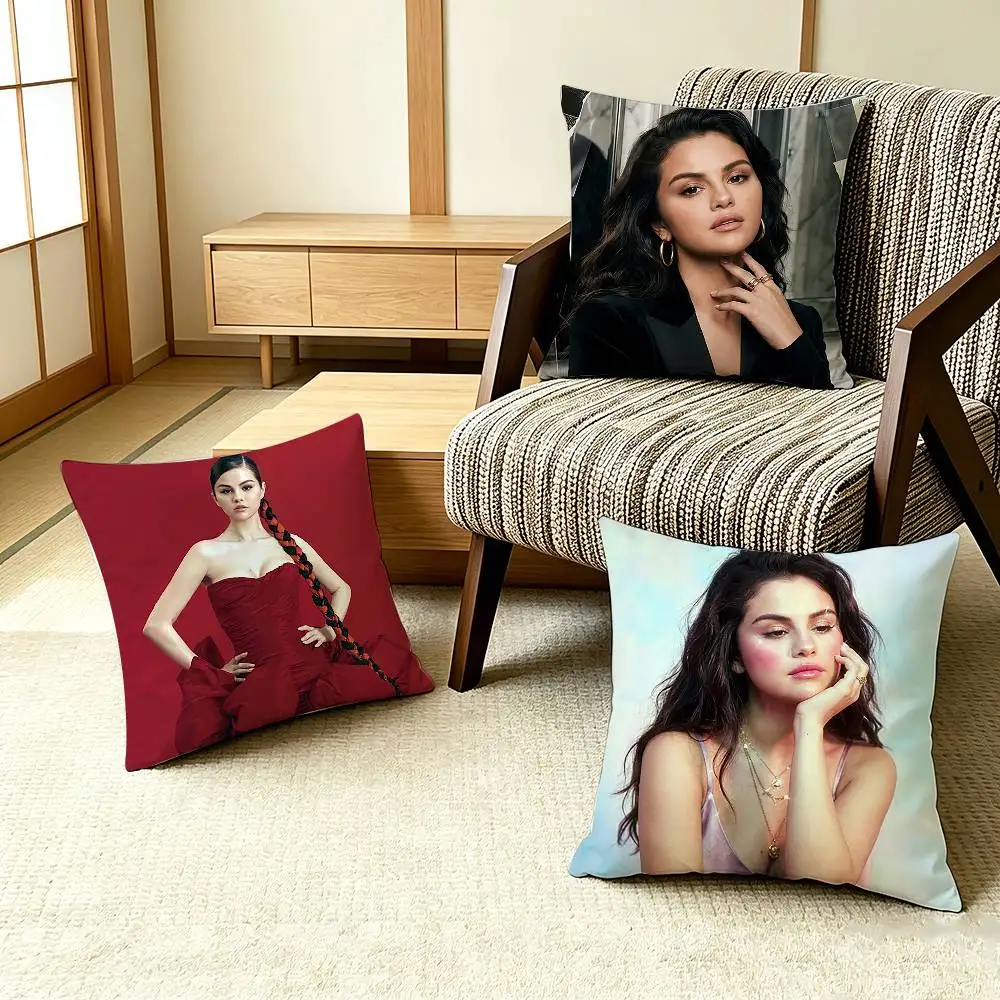Sweet Girly S-Selena Gomez   Pillow Case Pattern Printed Pillowcase For Living Room Sofa Cushion Cover