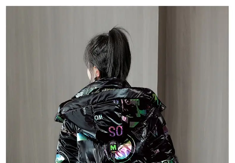 2026 Winter New Gloss Cotton Jacket Women's Medium to Long Korean Loose Coat Lady Thick Hooded Coats Female Warm Parker Overcoat