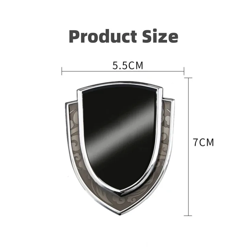 3D Metal Car Motorcycle Sticker Emblem Badge Shield Shape Self Adhesive Easy Install Car Truck SUV Body Fender Decor Accessories 6